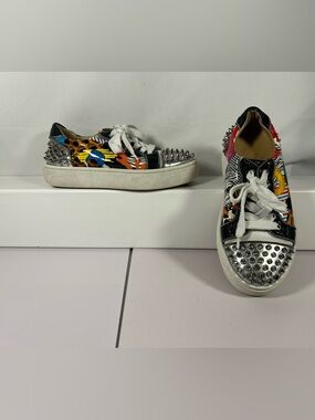 Christian Louboutin Louis Junior Spikes Sneakers Multi Print 35.5